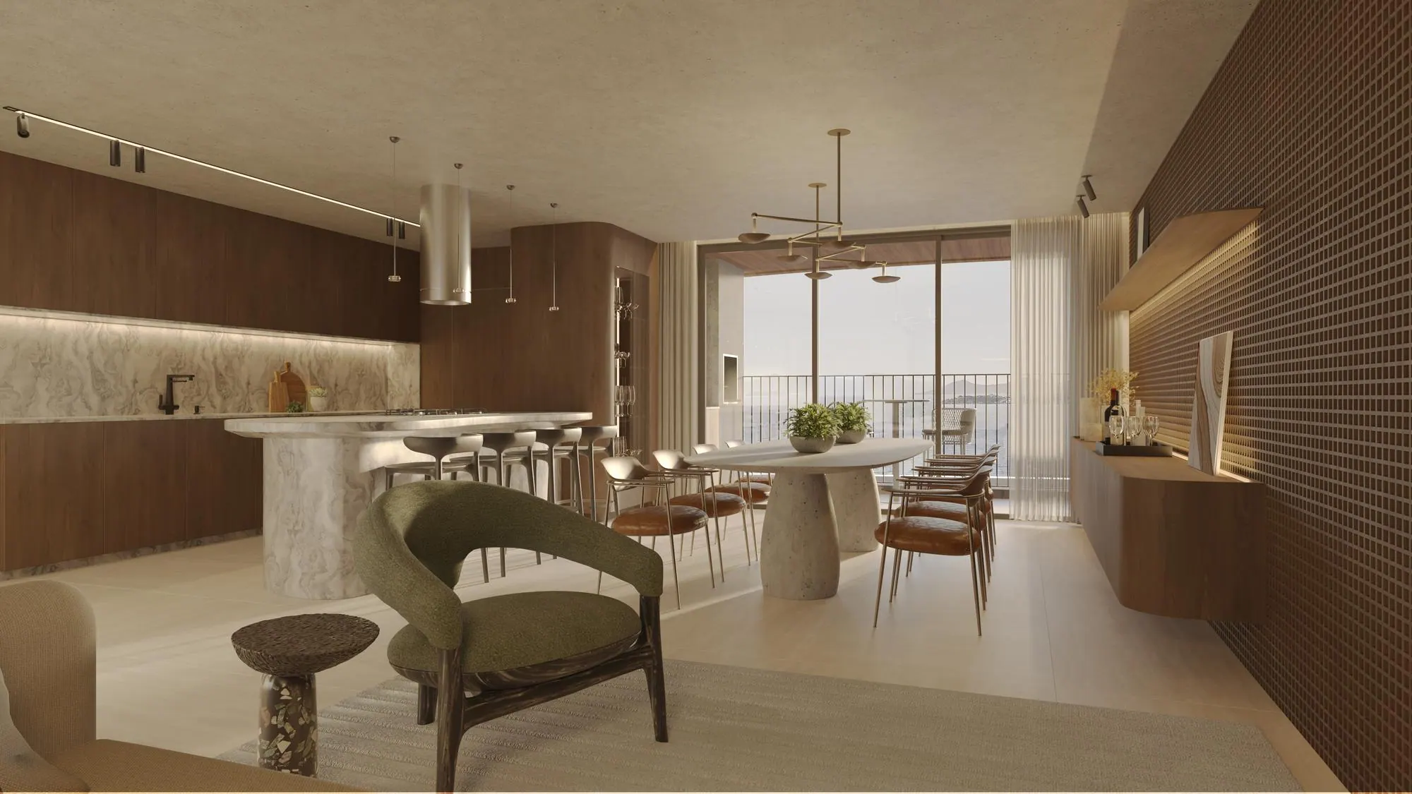 Aura Residence, sala do apartamento