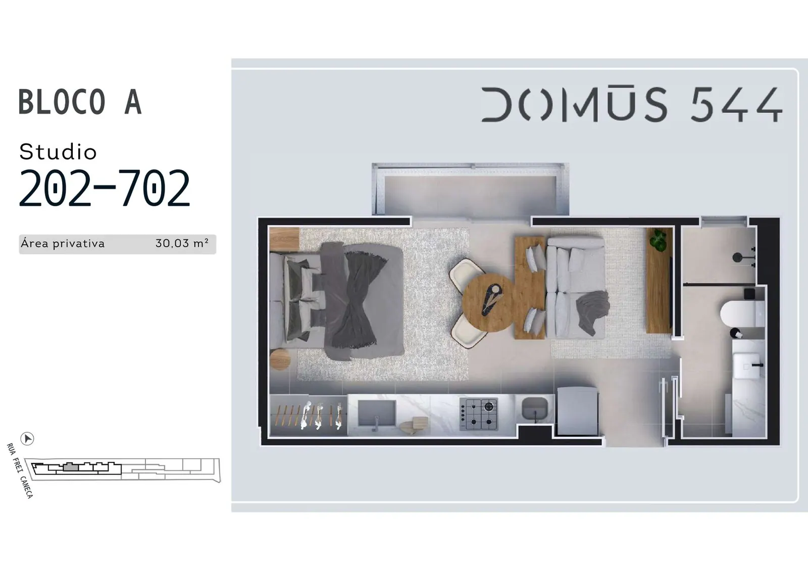 Planta da cota 202 A do Domus 544, Studio, 30,03 m²
